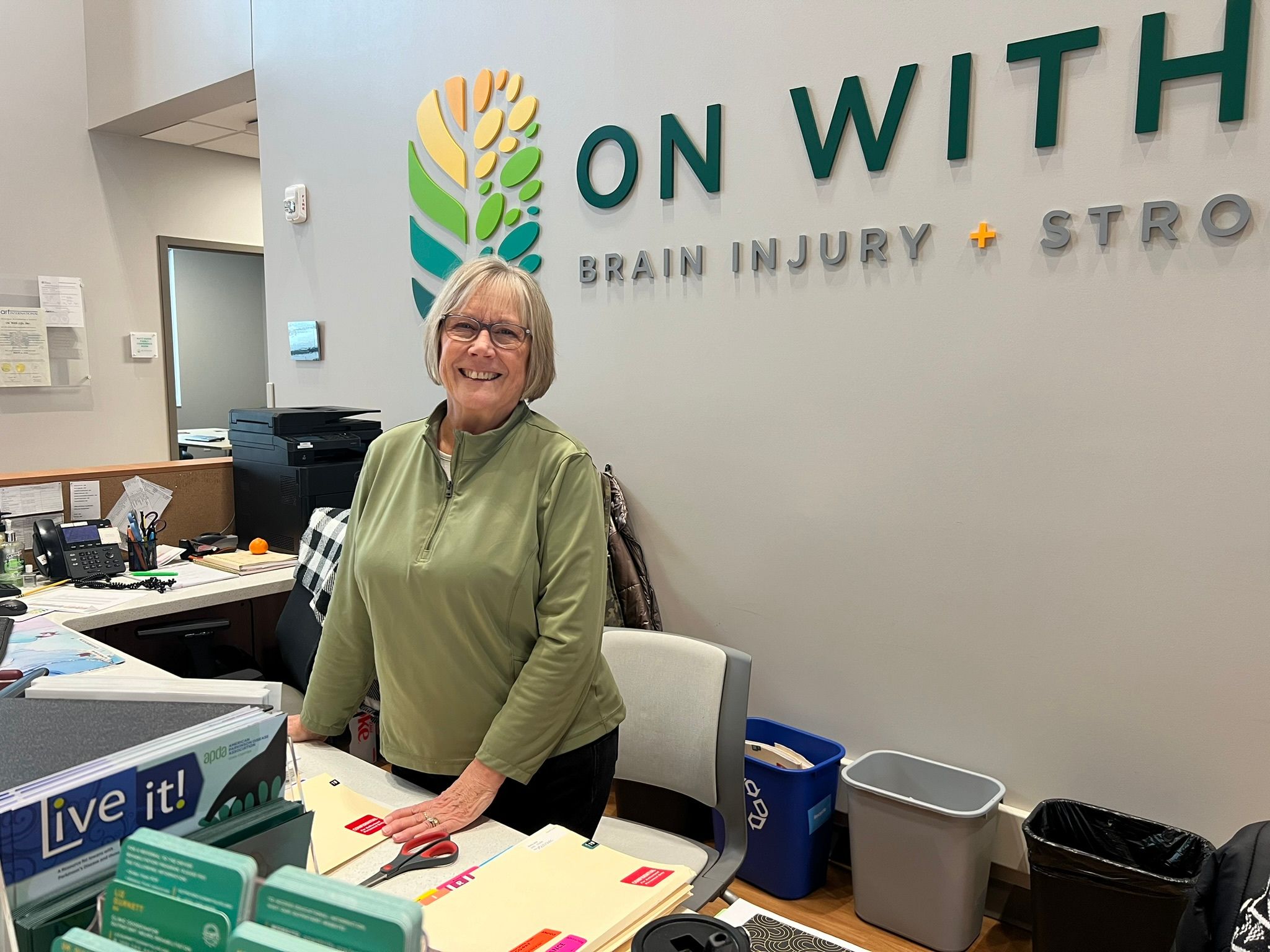 Sheri Gatchel at front desk
